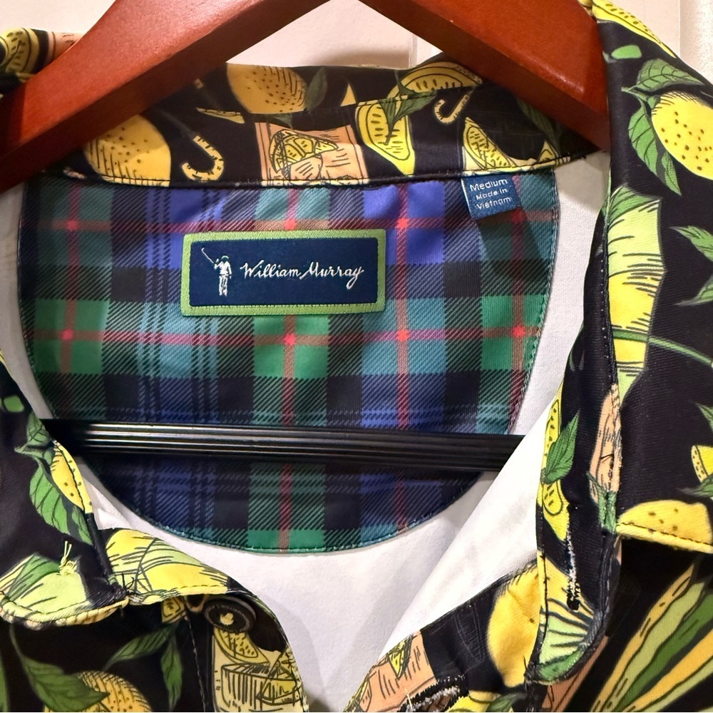 William Murray Golf Lemon Print Men's Shirt - Picture 3 of 15